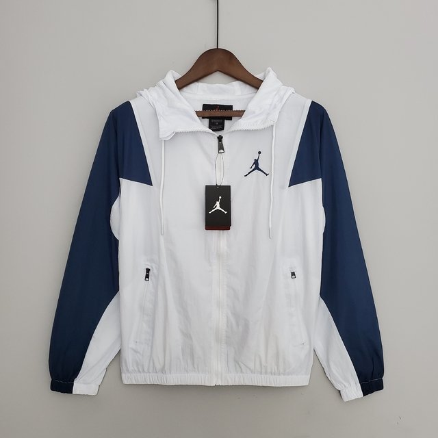 Corta Vento Jordan Branco e Azul