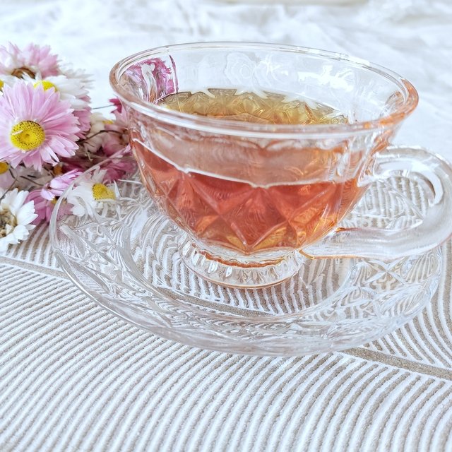 Taza de cristal con plato Opus 200 ml │ VIOLET TEA
