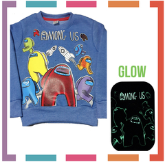 Buzo AMONG US Frisa GLOW cuello redondo con estampa que BRILLA EN LA OSCURIDAD. - comprar online