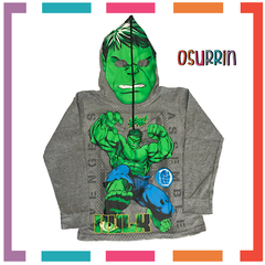 Remera de algodón con máscara y estampa de HULK. T4 al 14. - tienda online