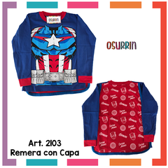 Remeras de algodón con CAPA estampa PERSONAJES. T4 al 12. - tienda online