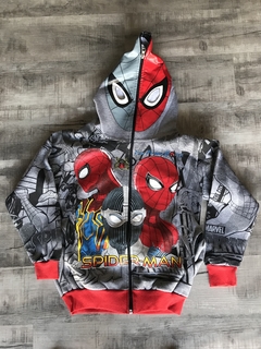 Campera Doble Frisa Capucha con Máscara y Bolsillos. Estampas Super Heroes. T4 AL 12. - tienda online