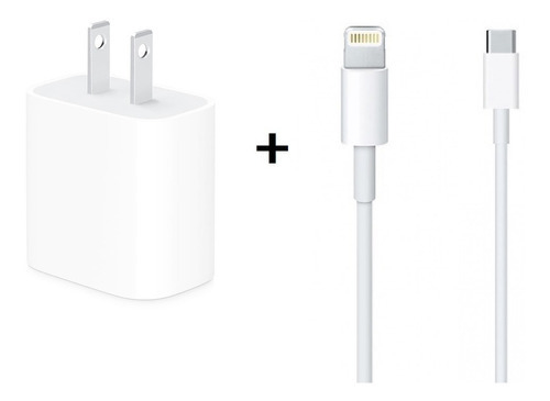 POWER ADAPTER USB-C APPLE (CARGA RAPIDA) + CABLE USB-C A LIGHTNING