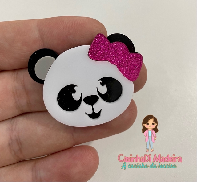 4.030.6 Kit Aplique Rosto do Panda menina/menino 6 cm