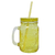 Caneca Vidro Tampa Canudo Jarra Cerveja Drink Mason Jar Amarelo