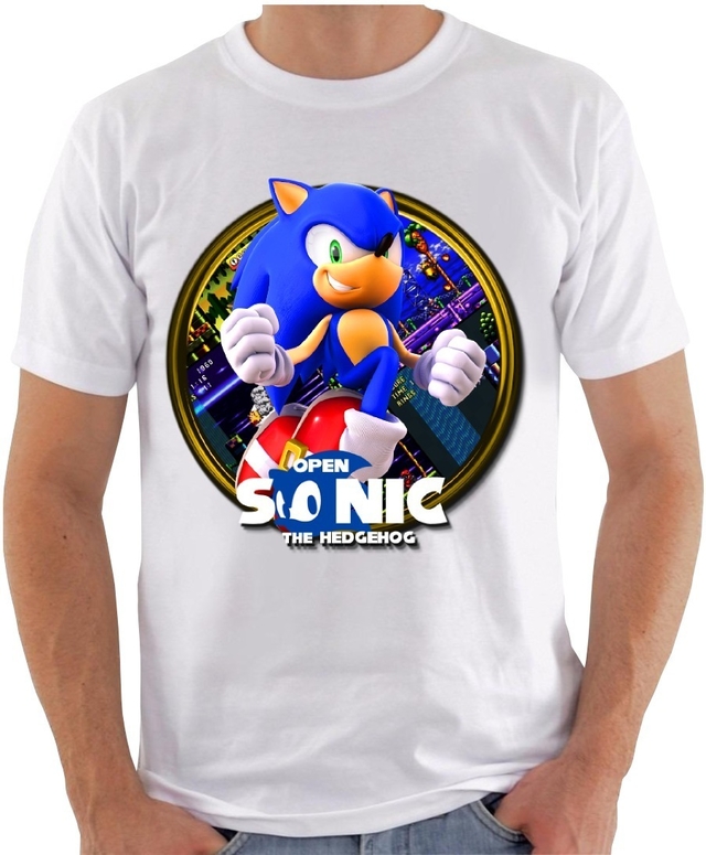 Camiseta Temática Personalizada 100% Poliéster - Open Sonic