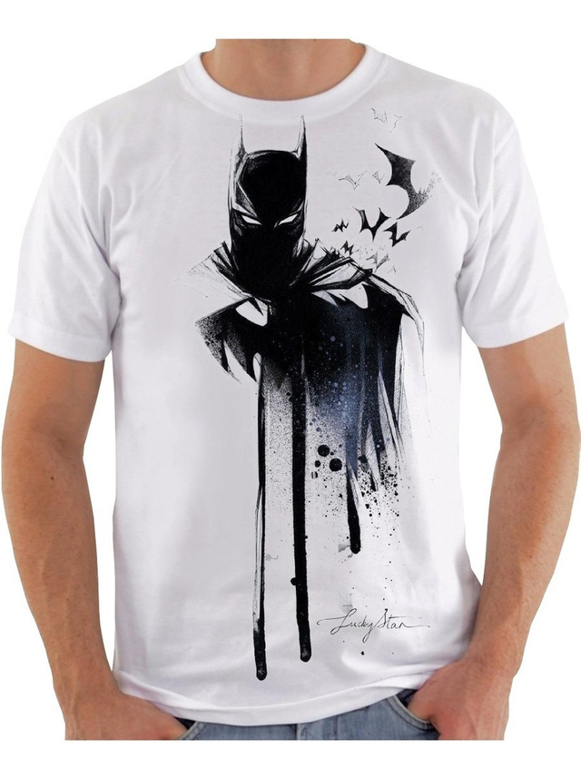 Camiseta Temática Personalizada 100% Poliéster - Batman silhueta