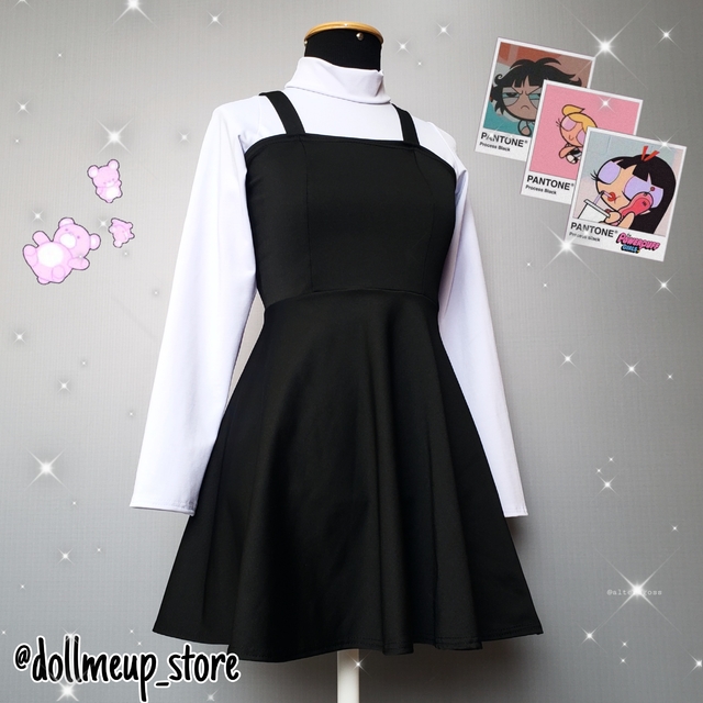 Vestido preto hotsell com blusa