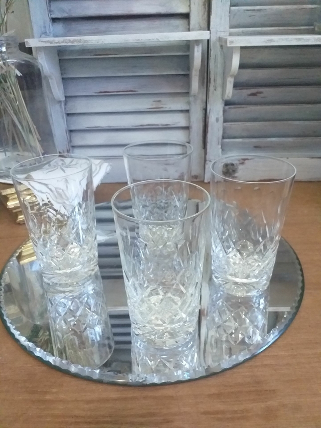 4 vasos de cristal tallado - Vajilla Boutique