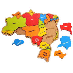 Mapa do brasil de madeira quebra-cabeça educativo 