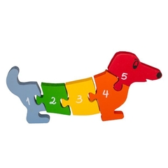 Quebra-cabeça cachorro vogais e números - comprar online