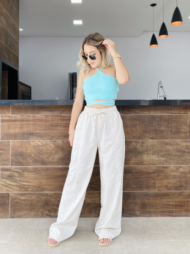 Calça de pano deals fino