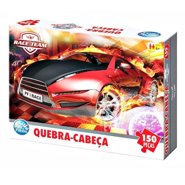 Quebra Cabeça Carro Race Team - 150 Peças - Pais e Filhos