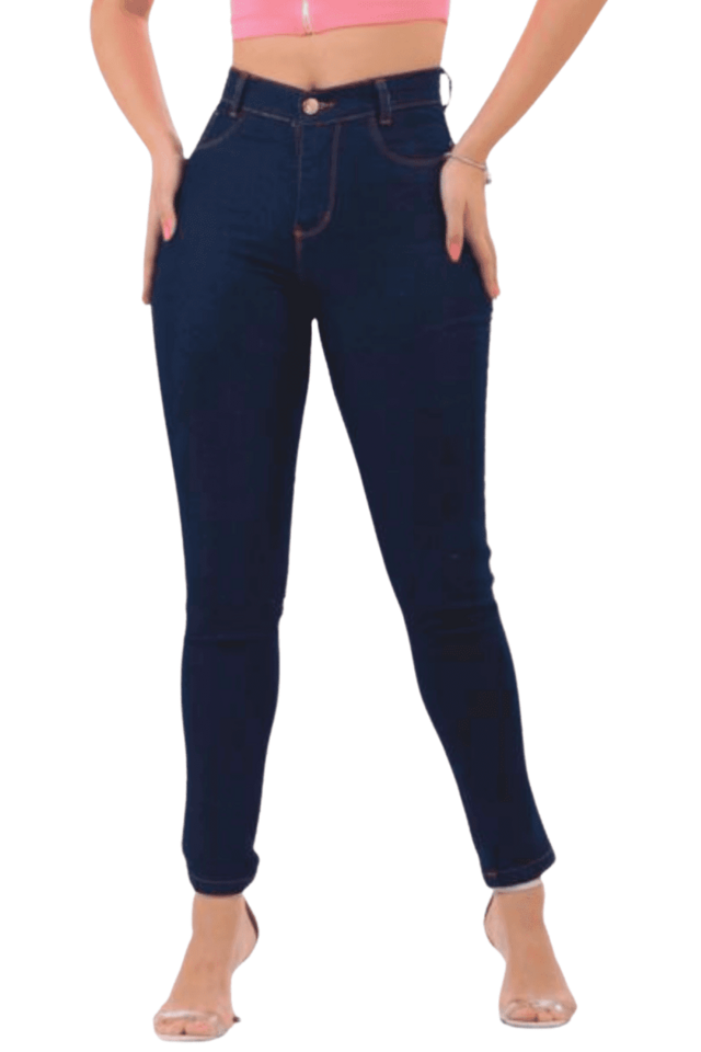 Calça Jeans Feminina Com Muito Elastano Cintura Alta Empina Bumbum