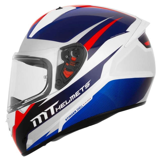 CASCO STINGER DIVIDED BLANCO PERLA AZUL ROJO FLUO BRILLANTE