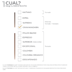 Imagen de GRAN MANDARIN - CAFÉ MEZCLA - 70%TOSTADO 30%TORRADO