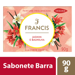 Sabonete Barra Vegetal Jasmim e Baunilha Francis Caixa 90g