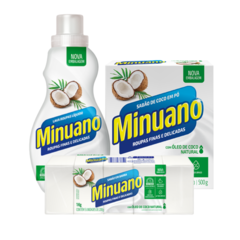 Kit Minuano Coco: Lava Roupas Líquido 500ml e Sabão Pó 500g