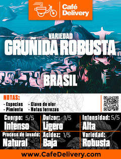Café Brasil Gruñido Robusta x 1Kg en grano o molido en internet