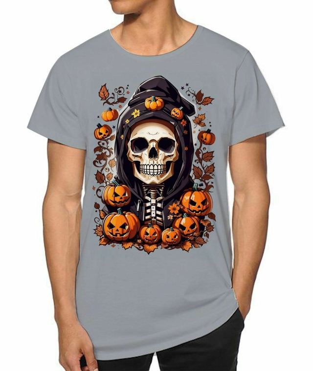 Camiseta Halloween Dia das Bruxas Abóbora Adulto Infantil Masculina Feminina  Baby look Estampa Total Personalize Sua Frase De Terror HLE05
