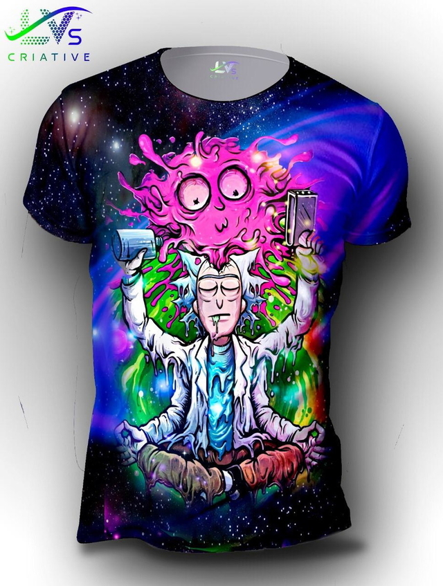 Camisa Camiseta Rick e Morty Estampa Total Personalizada RCK2