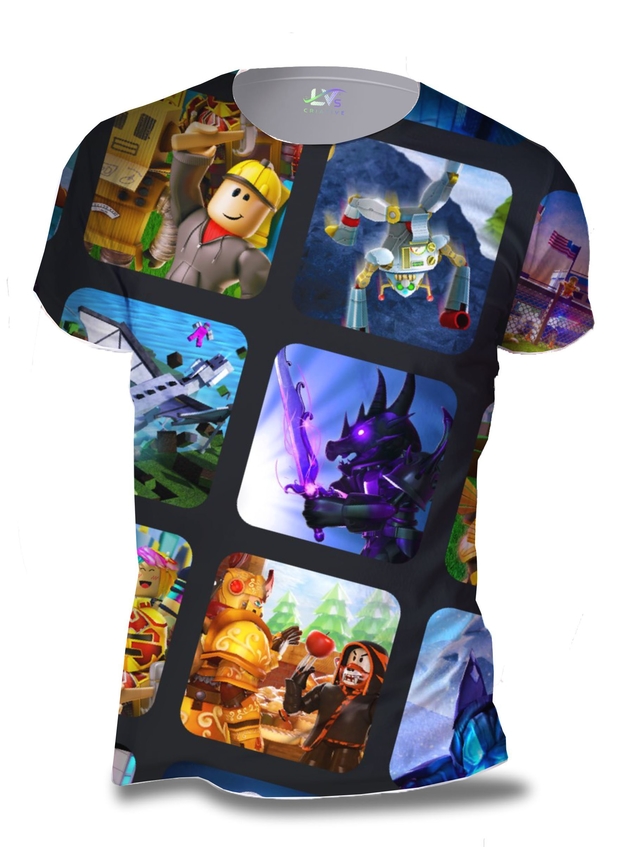 Camiseta Roblox Camisa Infantil Camisa Preta