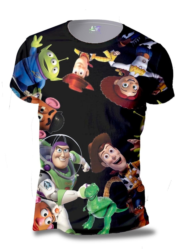 Camisa Camiseta Toy Story Filme Personagens Personalizada Estampa Total TSY1