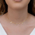 Colar Choker Navete e Riviera Banhado em Ouro 18k