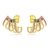 Brinco Ear Hook Cravejado Colorido Folheado em Ouro 18k