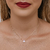 Colar gargantilha com correntinha delicada e pingente com pedra de zircônia rosa quartzo folheado em ouro 18k - comprar online