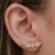 Brinco Ear Cuff com 4 pedras de zircônia de gotas cor cristal Banhado em ouro 18k - comprar online