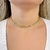 Colar Choker Corrente Elos Duplo Banhado em Ouro 18k