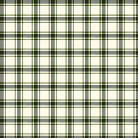 Tricoline - Coleção TARTAN - Xadrez Verde Oliva I - Fundo Branco - 0,50m X  1,50m