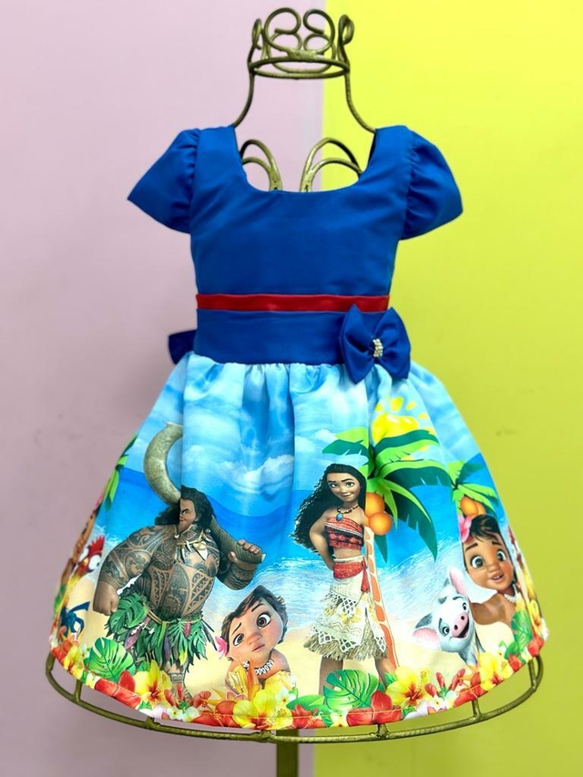 Vestido Infantil Moana Baby 1 2 4 6 Anos