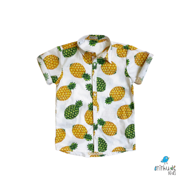 Camisa Thiago | Estampa Abacaxi - Atithude Kids