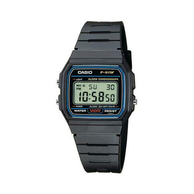 Reloj Mujer Casio Retro Vintage malla fina Plateado/Negro La670wa