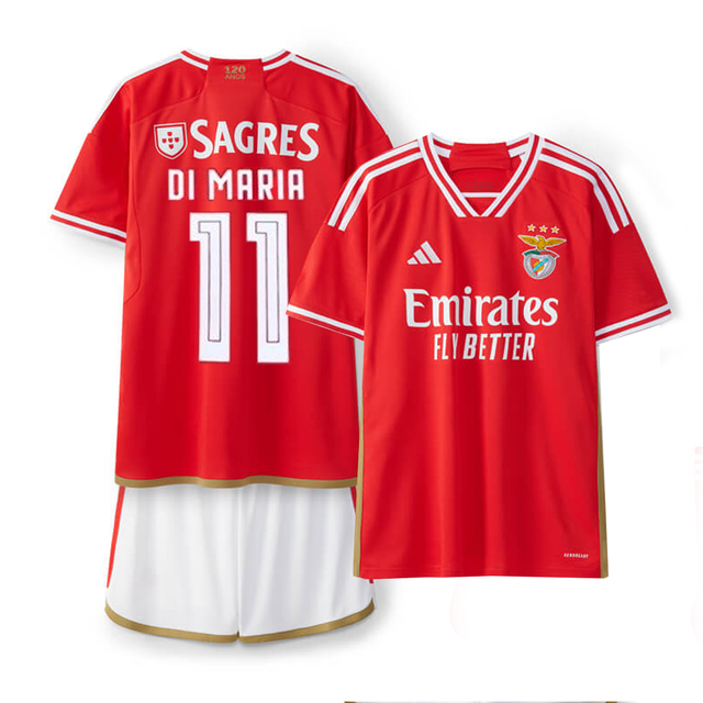 Kit Real Benfica Titular Adidas #11 Di María 2023/24 - Infantil