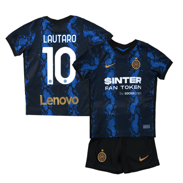 Kit Inter de Milán Titular Nike 2021/22 #10 Lautaro - Infantil