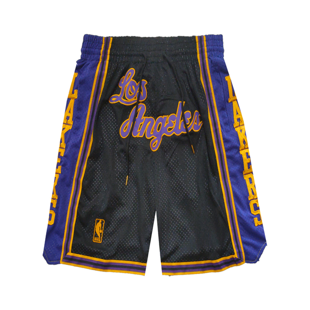 Short Basquet Vintage Angeles Lakers Negro C Bolsillo Adulto