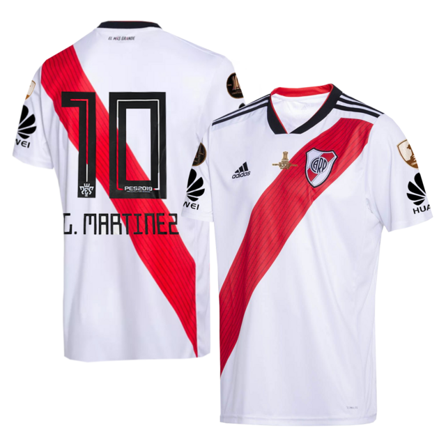 Camiseta River Plate Titular Adidas 2018 + Match Day + Parches #10 G.  Martinez - Adulto