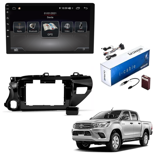 KIT CENTRAL MULTIMIDIA TOYOTA HILUX 2016 A 2023