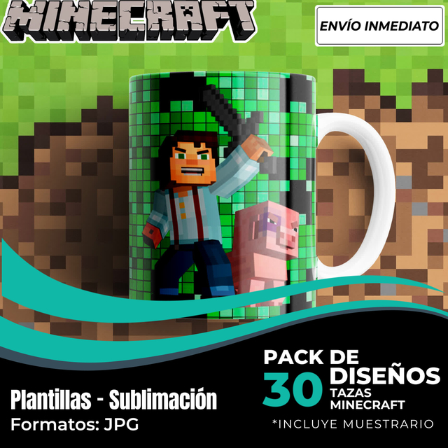 Plantillas Taza Minecraft - Cod07