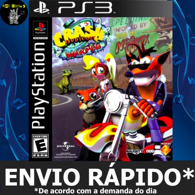 Crash Bandicoot Warped Sony Playstation  Crash bandicoot, Videogames, Crash  jogo