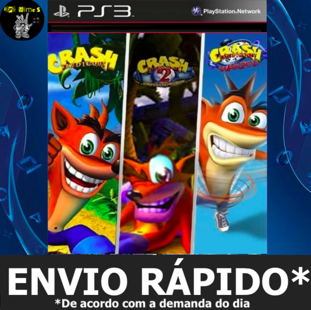 Crash Bandicoot Trilogia 1,2,3 Classico Ps1 Jogos Ps3 PSN Digital  Playstation 3