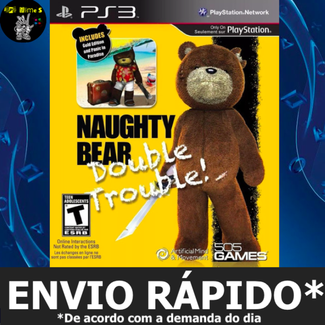 Naughty Bear Gold Double Trouble Jogos Ps3 PSN Digital Playstation 3