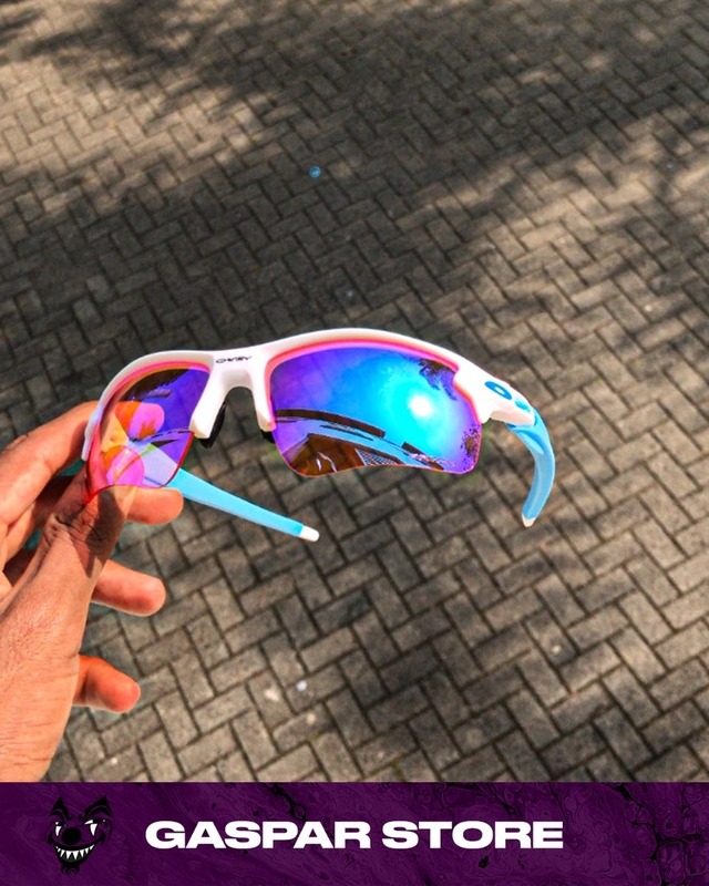 Óculos de Sol Oakley Flak Jacket 2.0 Branca/Rosa Lentes Prizm Top