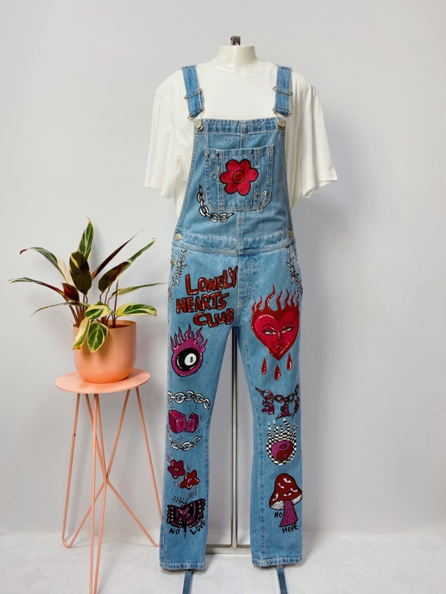 Customização de macacão jeans sales
