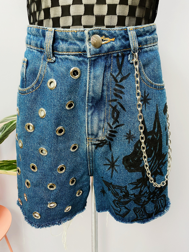 SHORTS JEANS CUSTOMIZADO 38