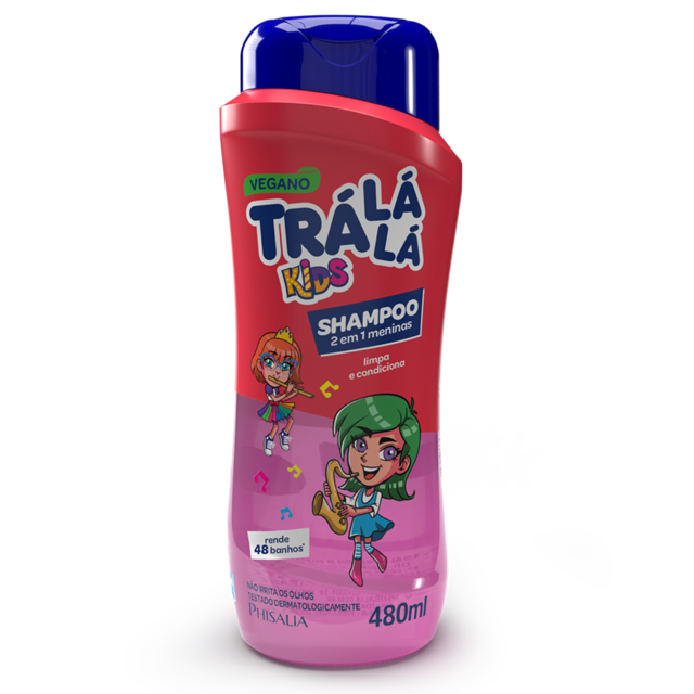 Shampoo 2 em 1 Meninas Trá Lá Lá Kids (480ml)