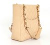 Bolsa Chanel Beige Quilted Caviar Leather Petite Shopping Tote